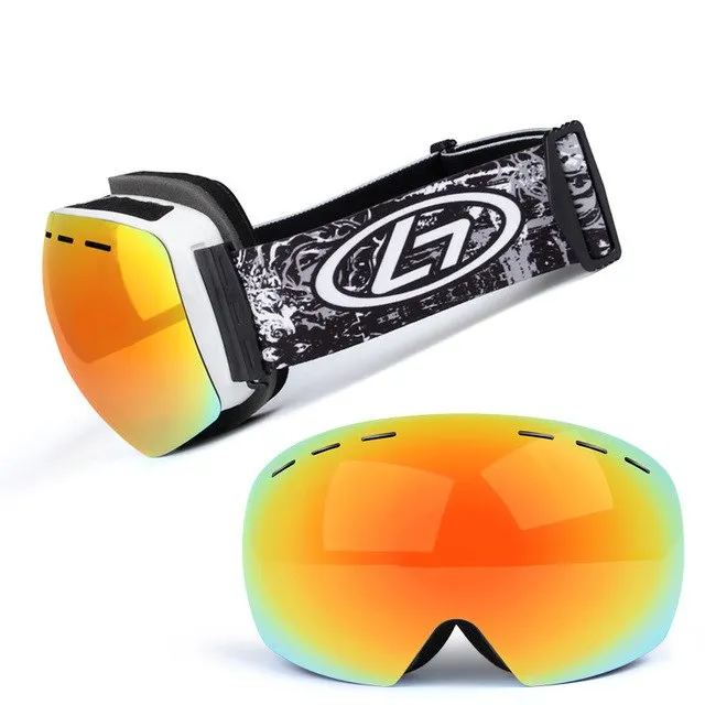 Ski Goggles Double Layer Durable Mirrored uV400 Scratch Resistant Lens