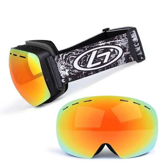 Ski Goggles Double Layer Durable Mirrored uV400 Scratch Resistant Lens