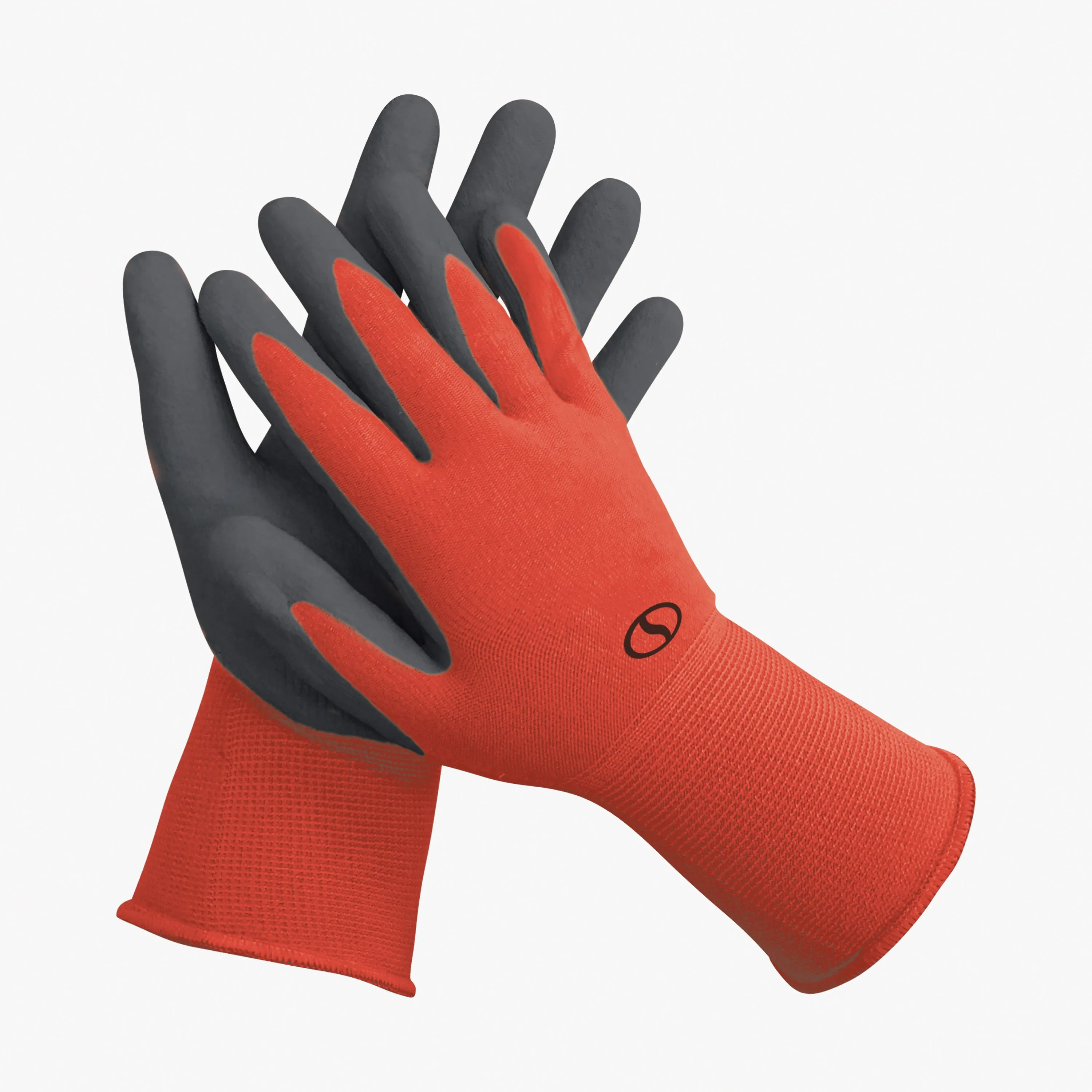 Sun Joe GGNP-S3-RED Reusable Nitrile-Palm Gloves | Tactile | Washable | One Size Fits Most | Set of 3 (Red)