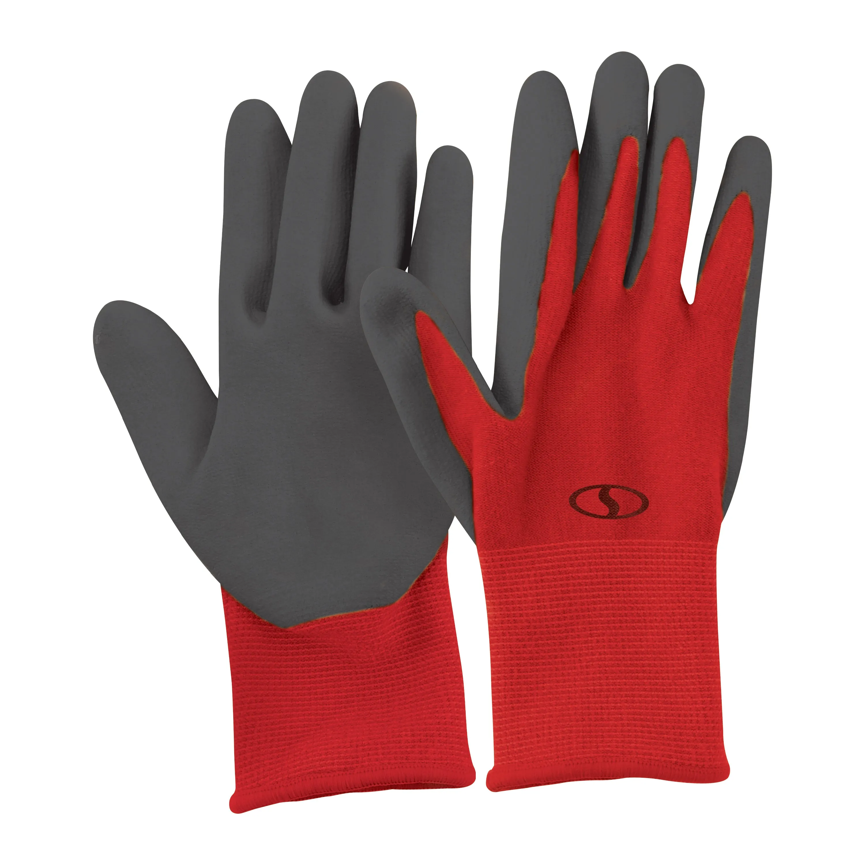 Sun Joe GGNP-S3-RED Reusable Nitrile-Palm Gloves | Tactile | Washable | One Size Fits Most | Set of 3 (Red)