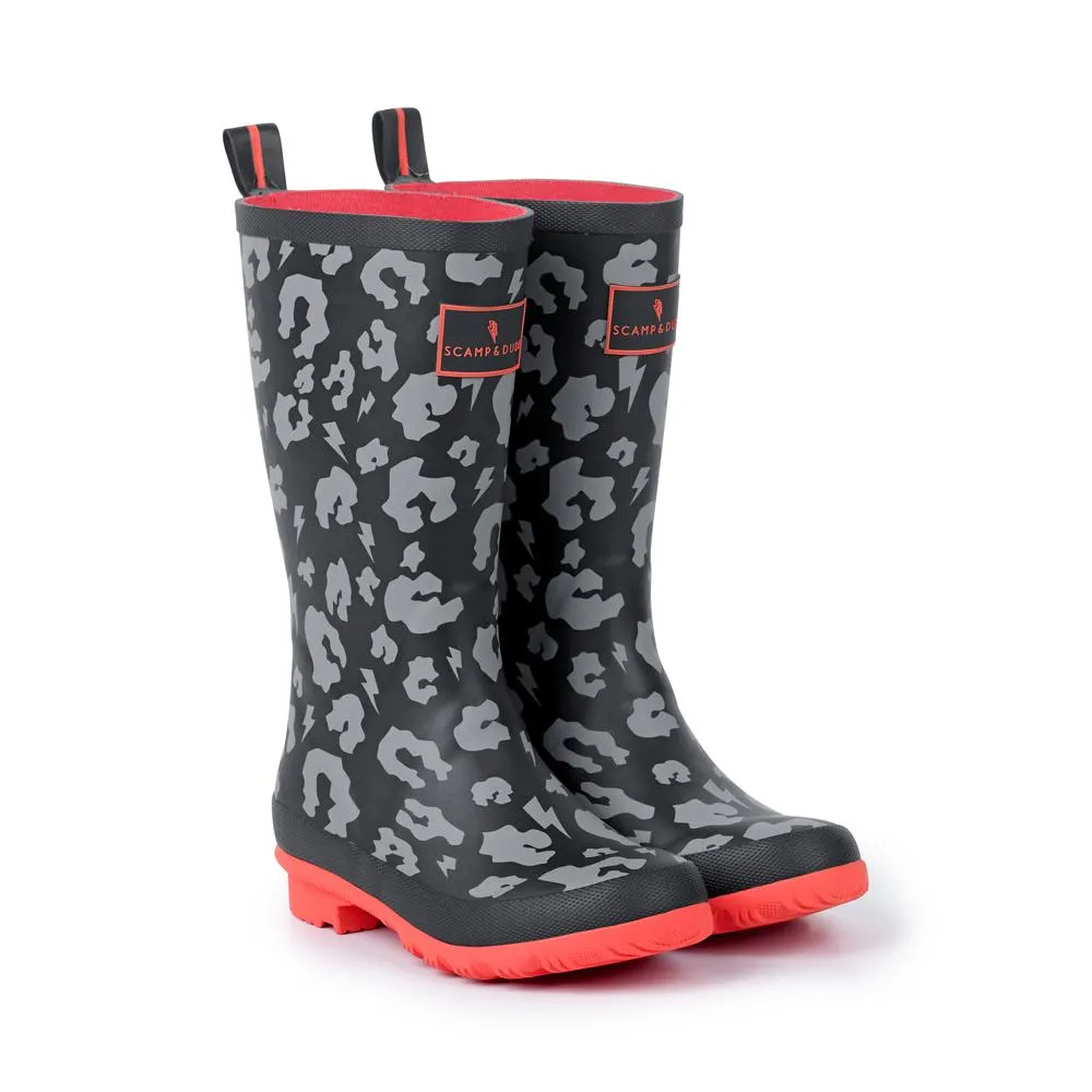 SUPERCHARGED KIDS LEOPARD PRINT WELLIES