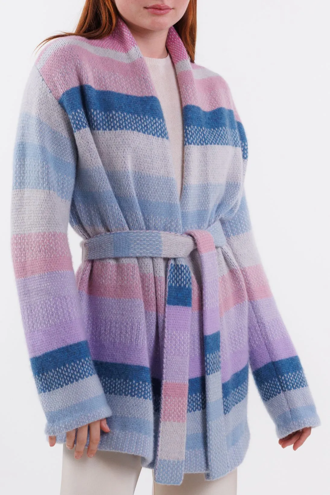 SUSTAINABLE VARIEGATED STRIPE CARDIGAN