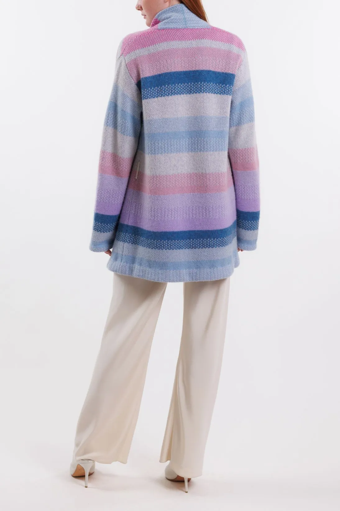 SUSTAINABLE VARIEGATED STRIPE CARDIGAN