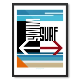 Swim or Surf art poster