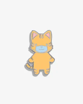 Tabby Cat w/ Mask Lapel Pin