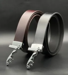 Trendy Jaguar Buckle Leather Strap Belt For Men's-JonasParamount