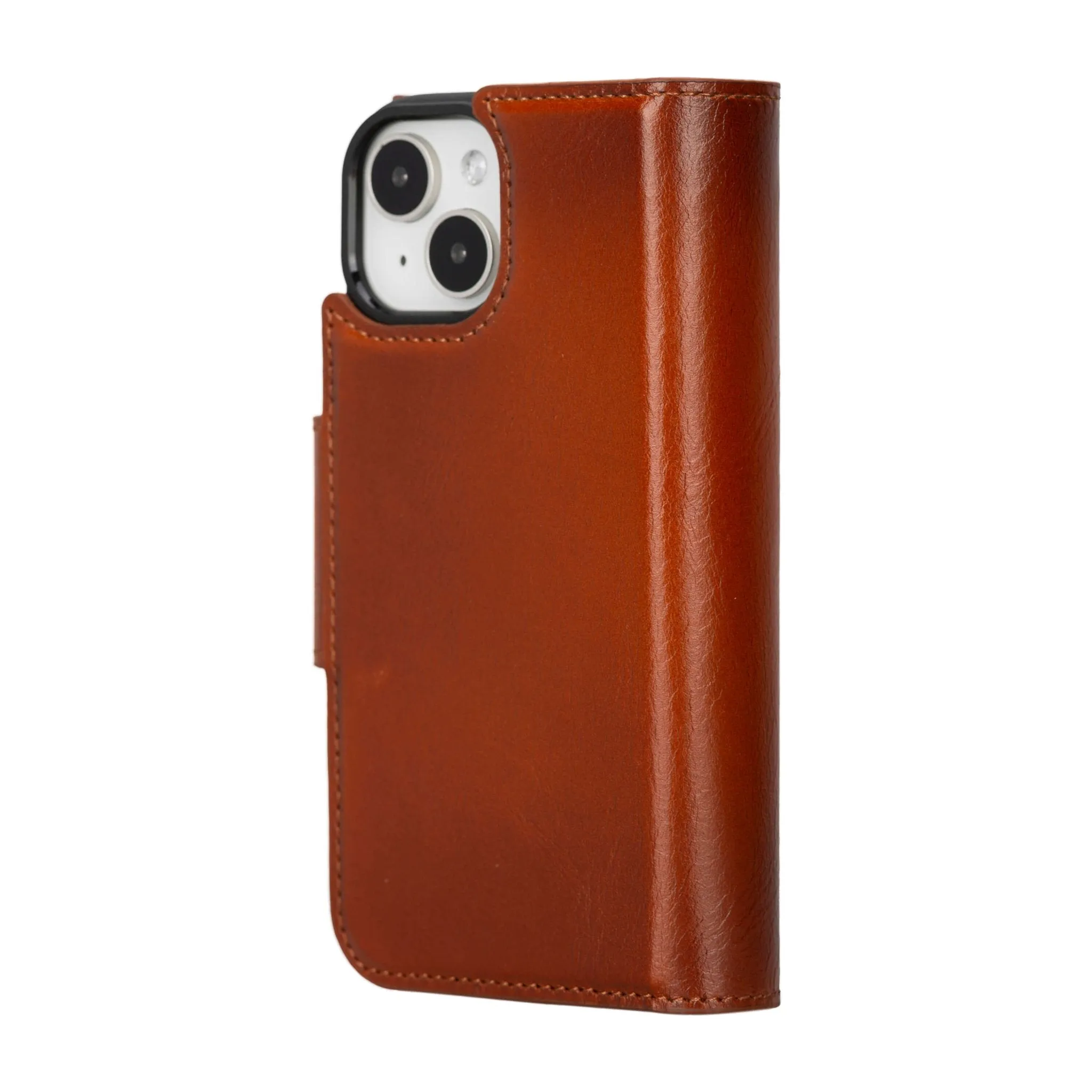 Tudor iPhone 15 Wallet Case, Burnished Tan