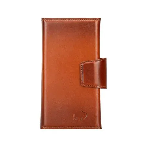 Tudor iPhone 15 Wallet Case, Burnished Tan