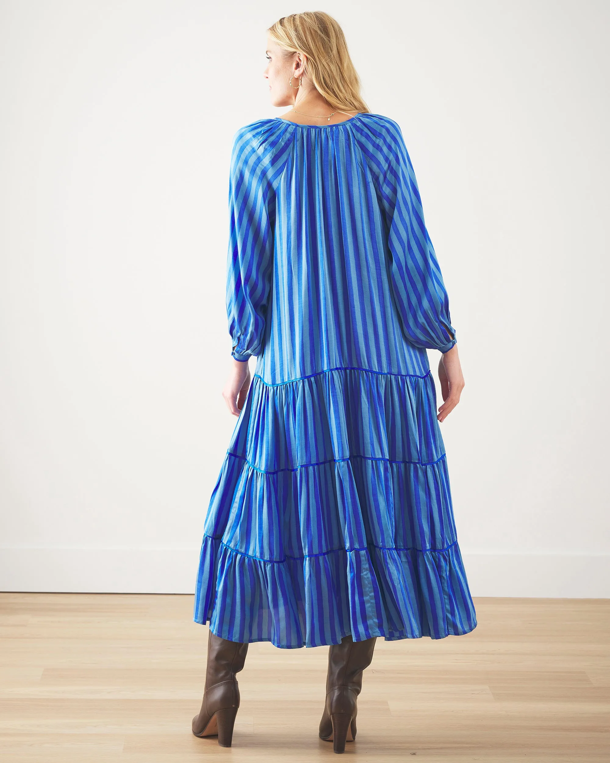 Vintage Stripe - City Lights Dress - Mediterranean Tile