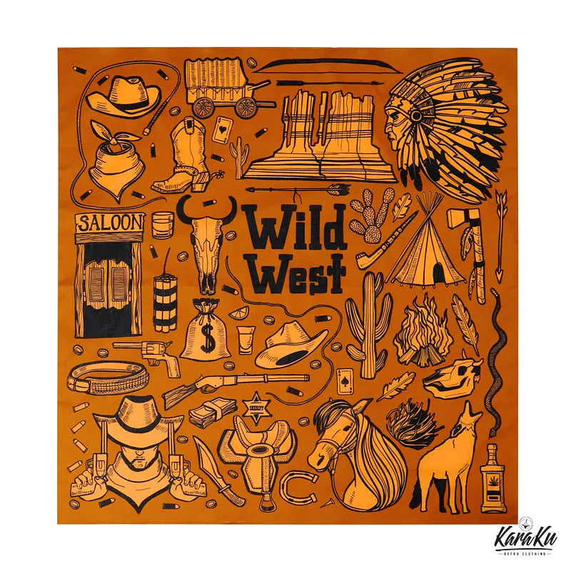 Wild West Retro Cotton Bandana with Clip