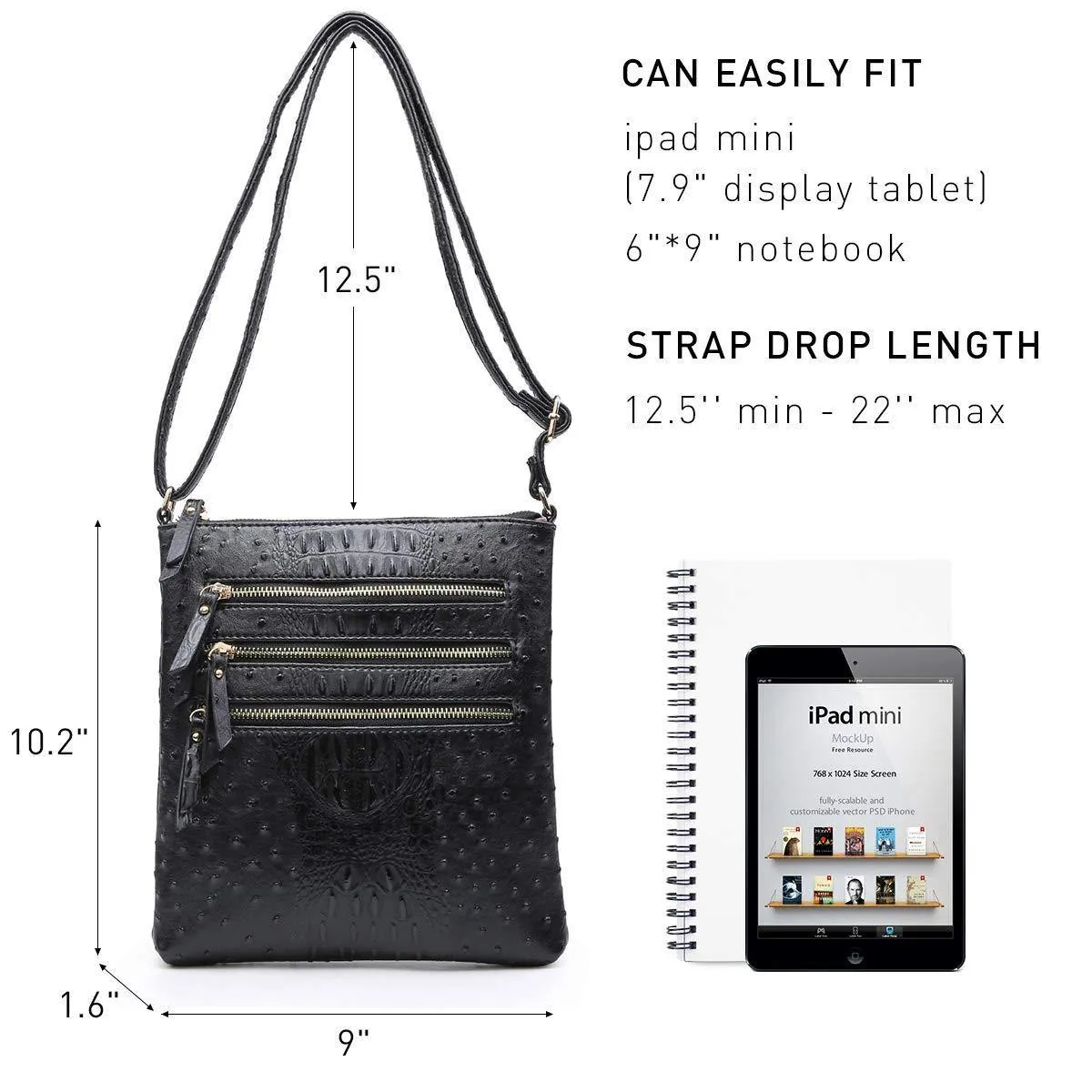 Women Lightweight Functional Multi Pocket Crossbody Bag l Dasein