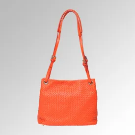 WOVEN NAPPA SHOULDER TOTE