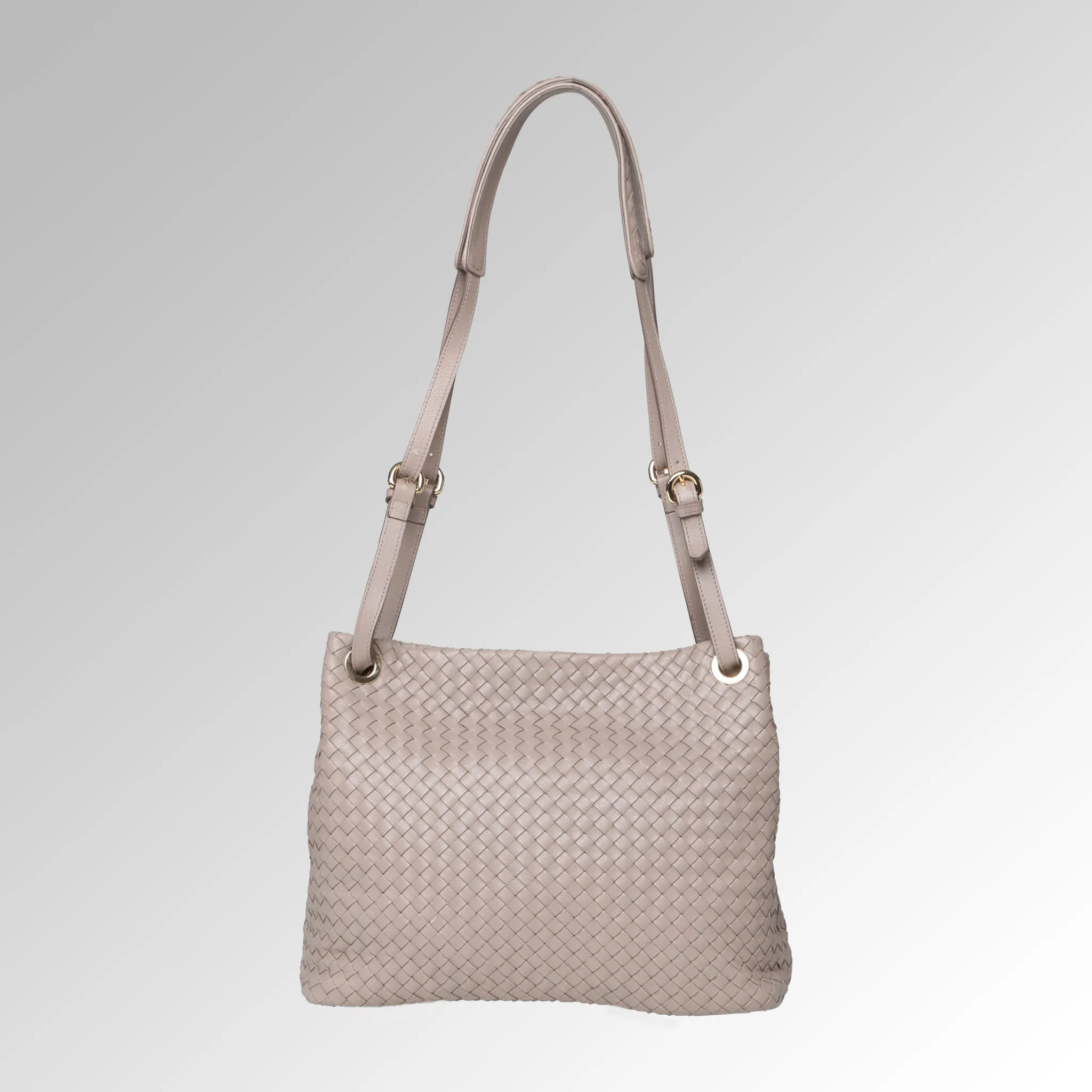 WOVEN NAPPA SHOULDER TOTE