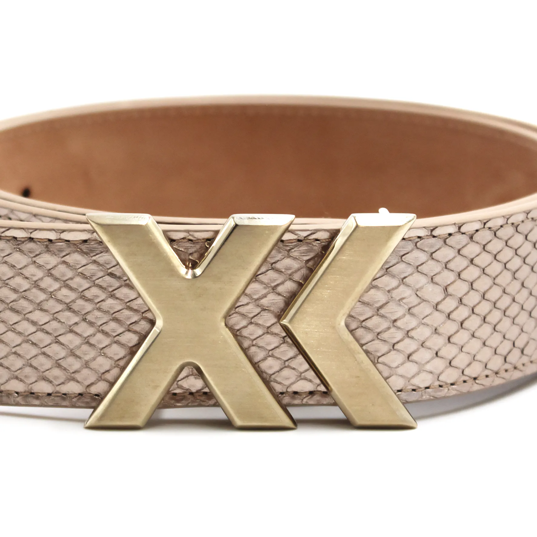 XK Belt in Metallic Rose Gold Python 35mm