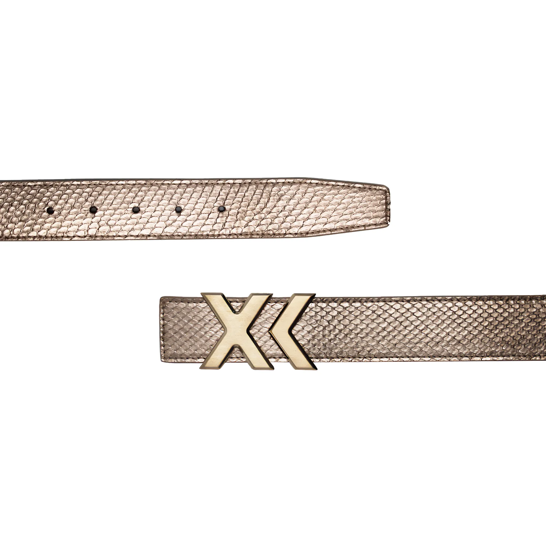 XK Belt in Metallic Rose Gold Python 35mm